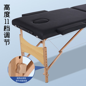 Lit de beauté pliable en bois de hêtre renforcé, gain de place, avec trous, pour massage, vente en gros par le fabricant - Product Image 2