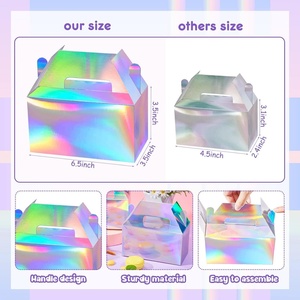 Custom Logo New Design Birthday Gift Packaging Holographic Paper Box <b>for</b> Parties and <b>Wedding</b> - Product Image 3