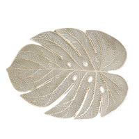 Napperon de table en PVC au design créatif de feuille de Monstera, style moderne minimaliste, forme irrégulière