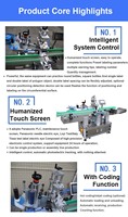Machine d'étiquetage automatique pour boîtes de conserve cylindriques, avec application d'étiquettes sur toute la surface et double face, et dispositif de codage