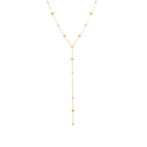 قلادة طويلة على شكل حرف Y مرصعة بالزركون الدائري عالي الجودة مع شراشيب، مطلية بالذهب من الفولاذ المقاوم للصدأ للحفلات، سلسلة عصرية للسترات - Product Image 5