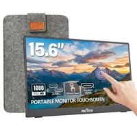 Monitor Portátil IPS LCD con Pantalla Táctil de 15.6 Pulgadas y Resolución 1080p, Monitor Portátil Acoplable para Laptop con Pantalla Táctil Full HD de 10 Puntos