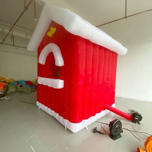 Souffleur d'air rouge 3M I <span class=keywords><strong>Igloo</strong></span> de Noël gonflable utilisé Maison du Père Noël Maison de Noël gonflable pour la décoration - Product Image 4