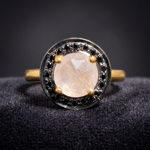 <b>Rainbow</b> Moonstone Pyramid Shape Classic Style Children's 925 Silver Statement Rings for Anniversary - Product Image 3