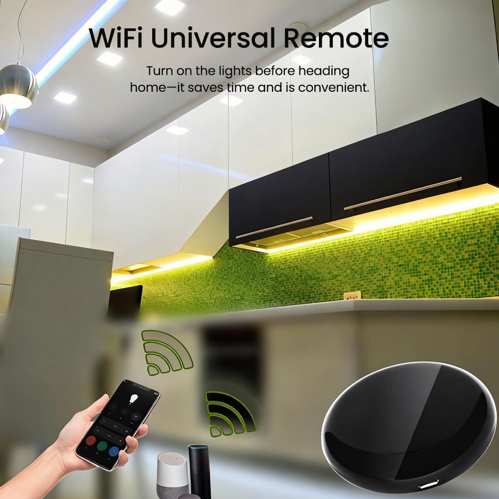 HONPNK Tuya Alexa Google Home Smart Life APP Universal Voice Remote Infrared WiFi Wireless IR Remote Control 30-50m Range PC+ABS