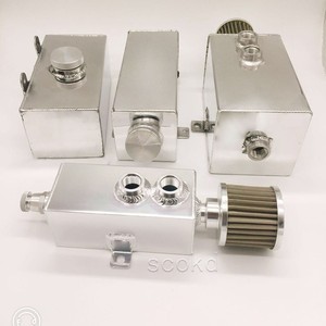 Recipiente de Recolección de Aceite para Automóviles de Aleación de Aluminio, Conector Soldado AN20, Plateado, Ajuste Universal D1402 - Product Image 1