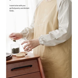 Bán Sỉ Tạp Dề Vải Cotton Chống Thấm Nước Dày Dặn Dài Tay Màu Chặn Cho Nhà Hàng Hoa Nhà Bếp - Product Image 4