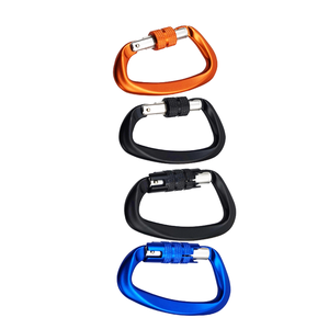 Cheap price safety attractive style aluminum carabiner D snaped hook screw lock Black - Product Image 5
