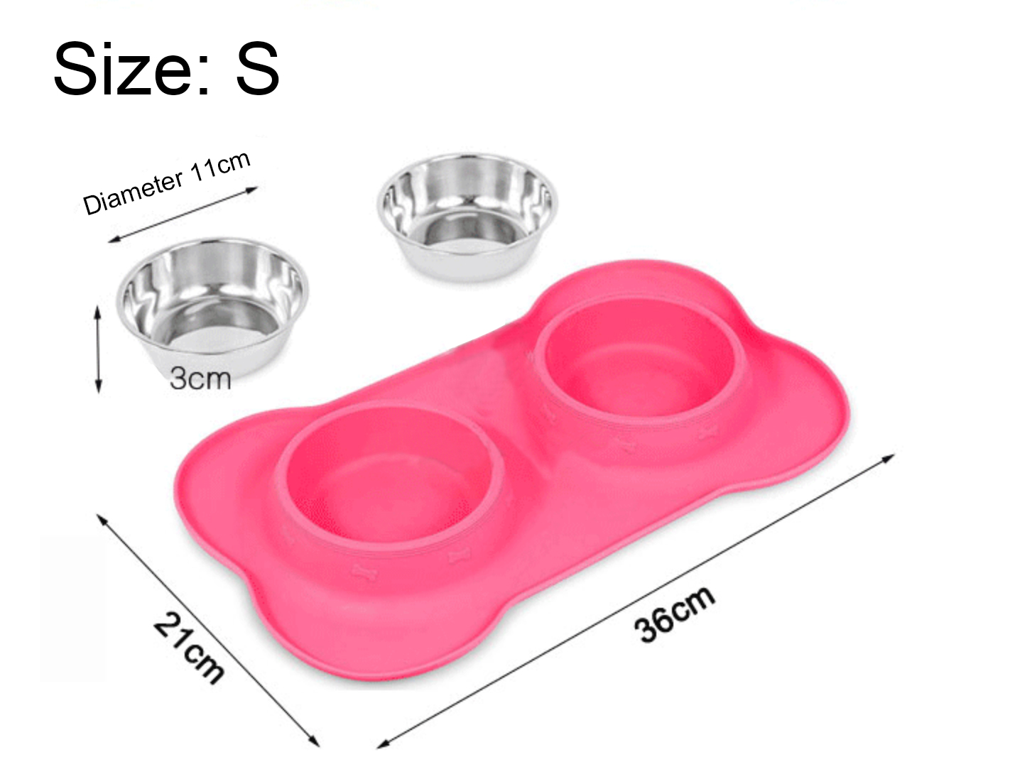 Sample Available Non-Slip Eco-friendly Mat with Pet Bowl and Food Feeder Silicone Foldable Double Stainless Steel Dog Bowls