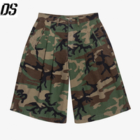 Shorts cargo plissés pour hommes, coupe ample, longueur genou, camouflage, Ripstop, style Diptych Jorts