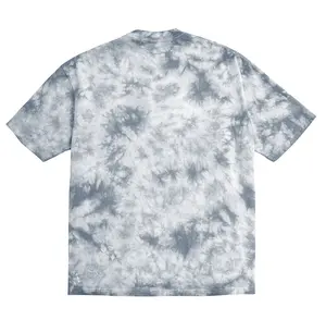 Oversized Pure Cotton Dropped Shoulders Washed O-neck Loose Version Tie-dye T-shirt Blank Oversized T Shirt Vintage