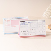 DOMIKEE 2027 Nouveau Calendrier de Bureau Imprimé Design Créatif Minimaliste Papier Couché Estampillé à Chaud avec Bloc-Notes
