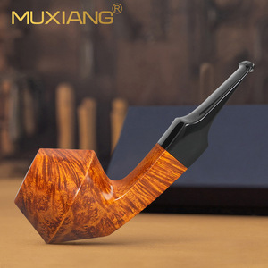 Muxiang Briar Wood Smoking Pipe Bent Shape With Filter Tobacco Pipe For Men - Product Image 2