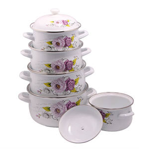 Juego de utensilios de cocina de 18-26cm, juego de cubierta de olla, cazuela, esmaltada, color verde, buen diseño - Product Image 5