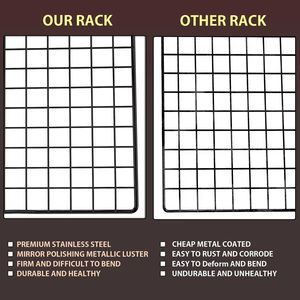 2-Pack 16x10 Inches Silver <strong>Thick</strong> Wire Cookie Cooking Roasting <strong>Grilling</strong> Drying Baking Rack - Product Image 6