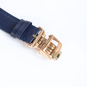 Bespoke Limited Edition Celestial Moon Triple Date Blue Sunray Dial Rose Gold Steel <b>Case</b> Leather Automatic Mechanical Men <b>Watch</b> - Product Image 5