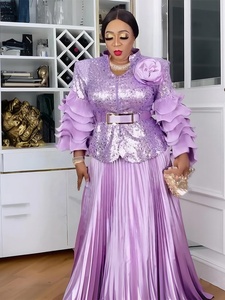 Elegante Conjunto de Dos Piezas de Ropa Africana para Mujer, Dashiki, Tops con Lentejuelas y Faldas, Trajes de Talla Grande, Vestidos de Fiesta de Noche para Bodas en Turquía - Product Image 4