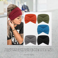 Bandeaux larges pour femmes Awumbuk, style turban, épaisseur 7,08 pouces, antidérapants, imperméables, anti-humidité, pour le sport et le yoga