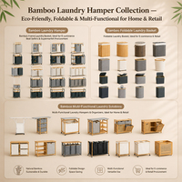 Panier à linge pliable en bambou avec couvercle et doublure amovible, panier de rangement pliable pour salle de bain et chambre à coucher