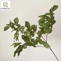 Vente en gros de feuilles artificielles en soie verte de 98 cm, longues tiges, branche de feuilles bordeaux, verdure pour mariage, décoration florale, remise de diplôme