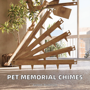 Custom Aluminum Rectangle Modern Sympathy Wind <b>Chimes</b>-Gifts for Outdoor Use 28 Inch Pet Memorial Easy Install ZF Brand Natural - Product Image 2
