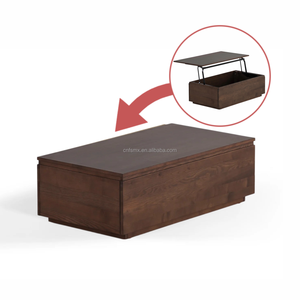 Tavolino Trasformabile di Lusso Moderno in Legno di <span class=keywords><strong>Noce</strong></span> Pieghevole con Vano Contenitore per Soggiorno - Product Image 1