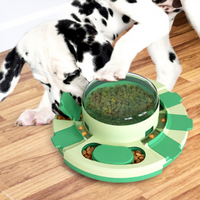 Jouet distributeur de friandises interactif pour chien et chat, à levier, double niveau, entraînement IQ, grande capacité, anti-déversement, alimentation lente