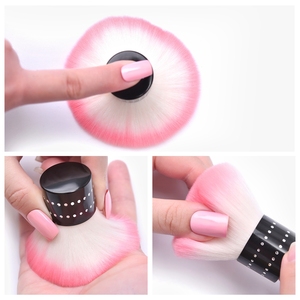 KADS Pink Gradient Nail Dust <b>Brush</b> PVC Handle Soft Nylon Bristles Professional Manicure Tool for Nail Cleaning - Product Image 4