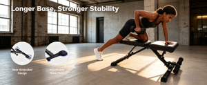 Banc de musculation multifonction réglable - Banc inclinable et déclinable pliable avec extension pour les jambes pour l'entraînement de force à domicile - Product Image 5