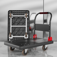 Chariot à plateforme pliable robuste en plastique avec panier en treillis métallique et roues à roulettes – Excellent rapport qualité-prix