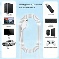 Câble de charge rapide USB 2.1A 1/2/3M pour smartphone, chargeur USB, blanc - Prix de gros