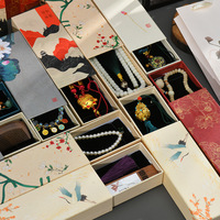 Boîte d'emballage d'encens rectangulaire de style chinois vintage de haute qualité, style tiroir, perles de Bouddha, ornement suspendu pour voiture, boîte à cheveux