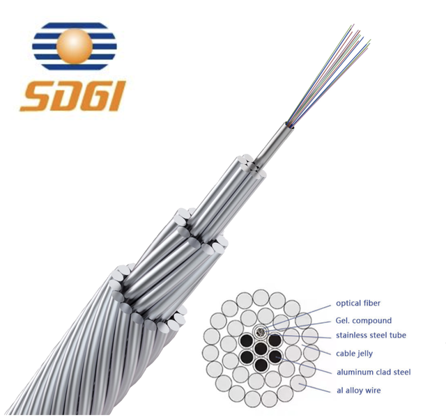 Factory Direct OPPC 24/48/96 Core OPPC G652D Fiber Optic Cable 220KV OPGW for Electric Tower 2km Ground Wire Communication Cable