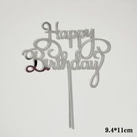 10 Pièces Décorations de Gâteau en Acrylique Joyeux Anniversaire à Insérer, Accessoires de Gâteau Tendance pour Célébrités d'Internet