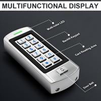 Teclado de Acceso IP66 de Aleación de Zinc con Botón Retroiluminado, Tarjeta EM de 125KHz, Tarjeta PIN y Desbloqueo por PIN, con Timbre Integrado