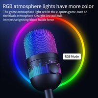 Micrófono de condensador de escritorio USB para juegos de PC Soporte de grabación RGB para Podcasts TikTok Live K Song Comunicación por cable