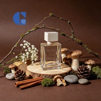 Vente en gros de flacons de parfum carrés plats en verre transparent de 50 ml (1,7 fl.oz) avec paroi épaisse et col standard de 15 mm