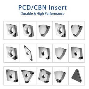 Insertos de torneado Nigel PCD para herramienta de torno CNC VCGT 160402 Insertos de diamante de alta dureza para mecanizado de aluminio