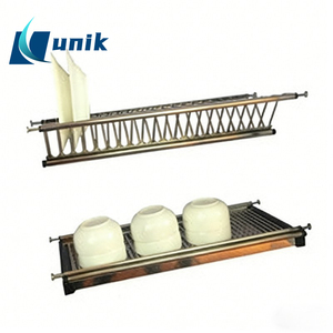 Escurridor de Platos Enrollable de Acero Inoxidable Ajustable para Montar en la Pared, con Cubierta, para Almacenamiento de Platos y Tazones - Product Image 5