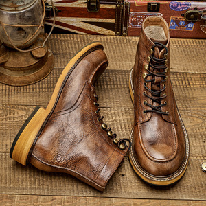 <span class=keywords><strong>Botas</strong></span> de Tobillo Nuevas para <span class=keywords><strong>Hombre</strong></span>, Modernas, de Cuero Vacuno Genuino, Resistentes al Desgaste, con Cordones, Estilo Británico, <span class=keywords><strong>Botas</strong></span> de Trabajo a la Moda - Product Image 5