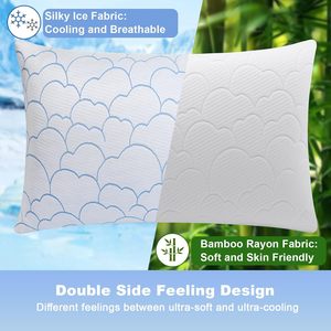 Bantal busa memori pendingin robek, untuk tidur 2 pak bantal tempat tidur dingin bambu berongga lembut - Product Image 2