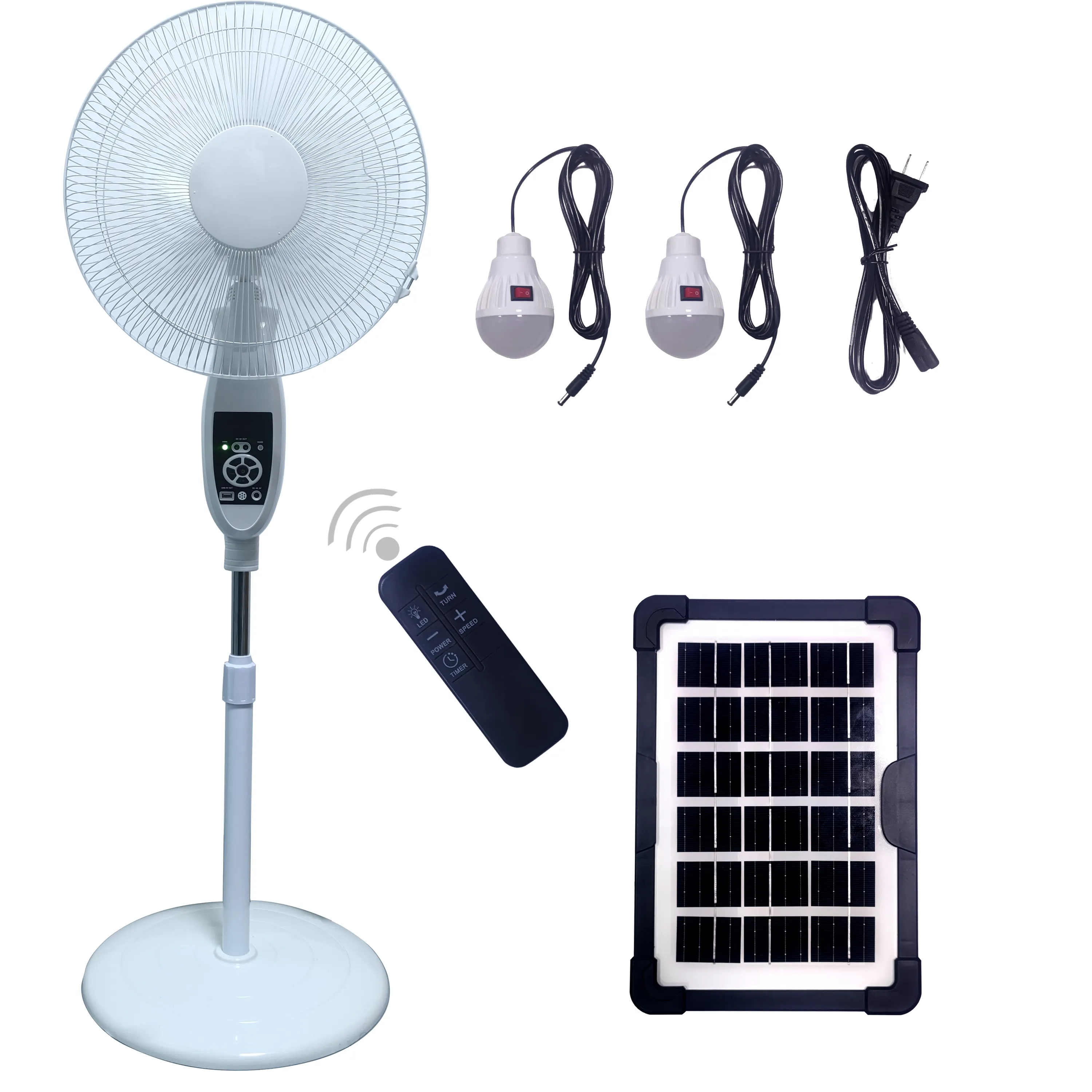 solar power standing table fans ac dc electric with solar panel rechargeable light for home outdoor stand solar fan
