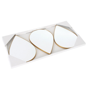 Modern Creative 3pcs <strong>Wall</strong> <strong>Mirror</strong> <strong>Set</strong> Water Drop-Shaped Glass with Chain and <strong>Wall</strong> Hook Metal Frame - Product Image 3