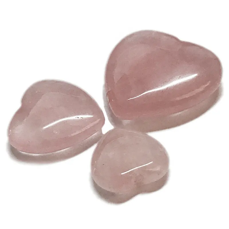 Piedra 100% Natural de cuarzo rosa, piedra curativa de corazón para fabricación de joyas