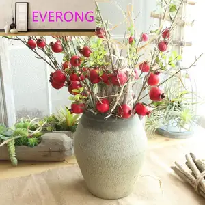 Kunstbloemen Granaatappel Gedroogde Tak Simulatie Fruit Bessen Boeket Bloementuin Huisfeest Decor