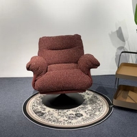 Fauteuil de salon pivotant Fat Ear, fauteuil d'appoint rembourré en tissu moelleux avec base ronde en métal pour salon, chambre à coucher, coin lecture