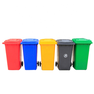 Contenedor de basura industrial de 120 240 360 litros personalizado al por mayor cubo de basura de plástico con ruedas - Product Image 2