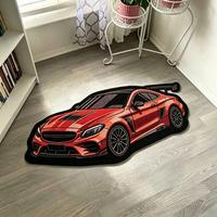 Tapis touffeté en forme de voiture de sport, tapis de sol moelleux de forme irrégulière personnalisée, tapis de décoration pour la maison, pour salon, chambre à coucher, ou cave à bière