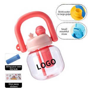 New Cute Design Carton Clear Large Capacity Portable Straw Water Bottle for Kids - Product Image 3