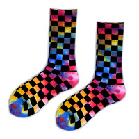Chaussettes de Skateboard pour hommes, lot de coussins colorés, teinture, Cool, Sport, personnalisées, en Stock